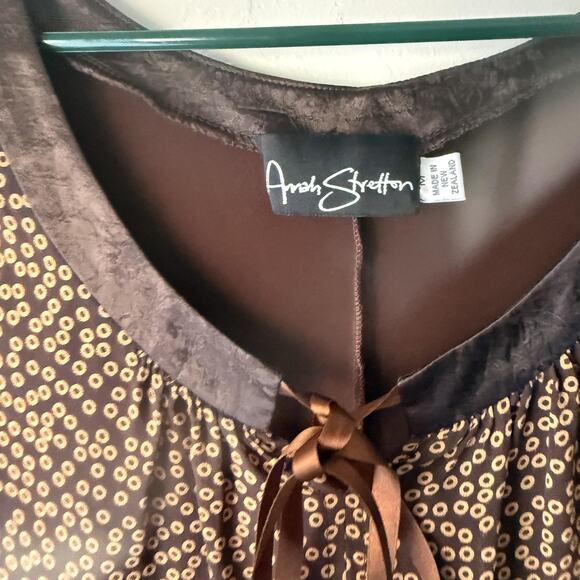 Annah Stretton Vintage Y2k Small Sleeveless Bow Circle Print Babydoll Top - Picture 4 of 8